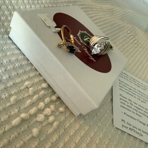 Elegant Gold and Silver Ring Set